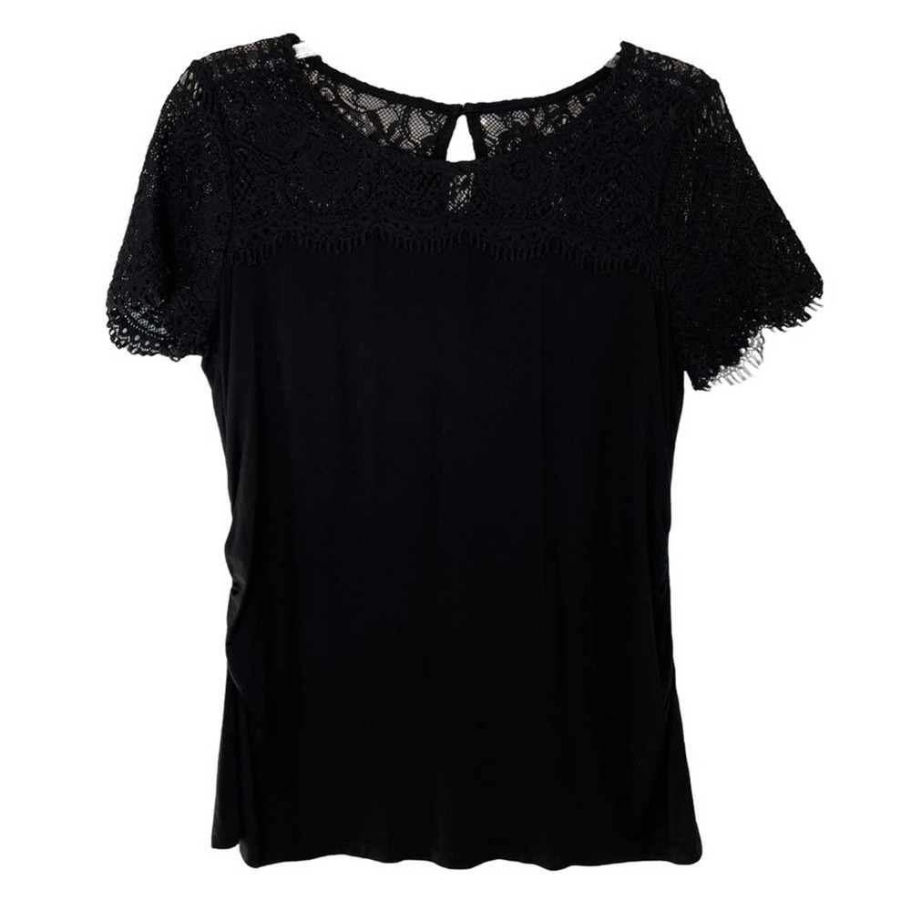 Skies Are Blue Maternity Short Sleeve Top Black